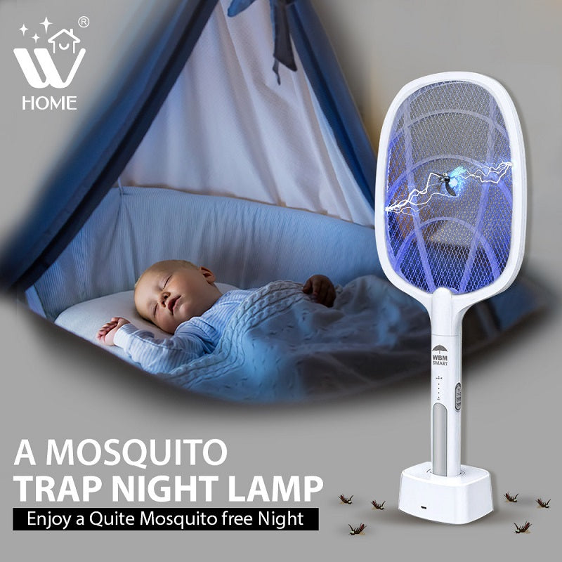 Rechargeable Electric Mosquito Killer Racket 2 In 1 Led Light